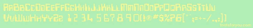 Police MicrRegular – polices jaunes sur fond vert