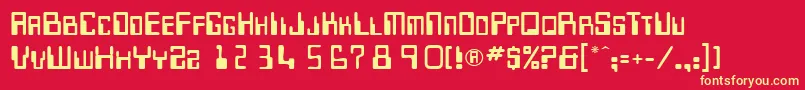MicrRegular Font – Yellow Fonts on Red Background