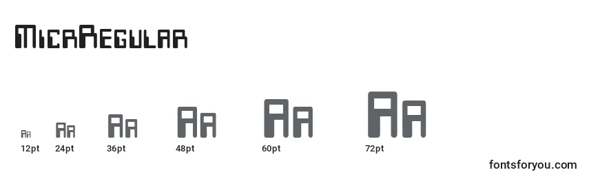MicrRegular Font Sizes