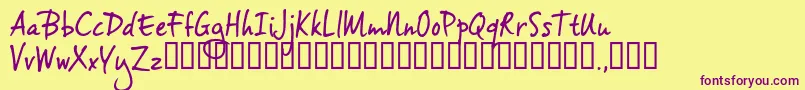 Vh2trial Font – Purple Fonts on Yellow Background