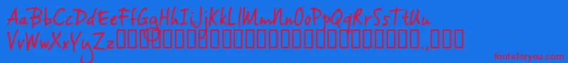 フォントVh2trial – 赤い文字の青い背景