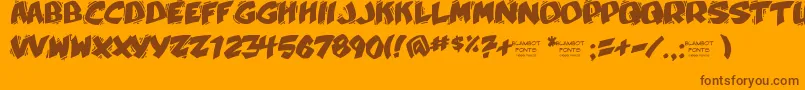 Fonte Yellabelly – fontes marrons em um fundo laranja