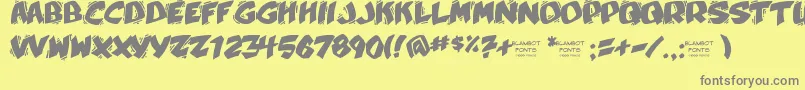 Yellabelly Font – Gray Fonts on Yellow Background