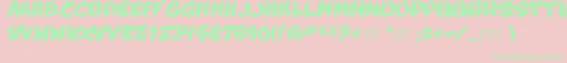 フォントYellabelly – ピンクの背景に緑の文字