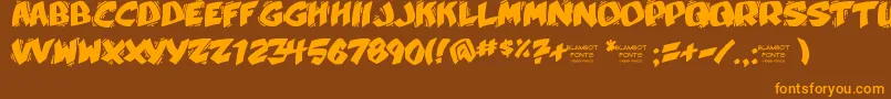 More about Yellabelly Font Yellabelly Font – Orange Fonts on Brown Background