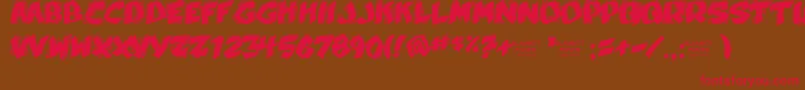 Yellabelly Font – Red Fonts on Brown Background