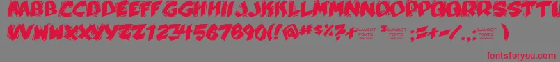 Шрифт Yellabelly – красные шрифты на сером фоне