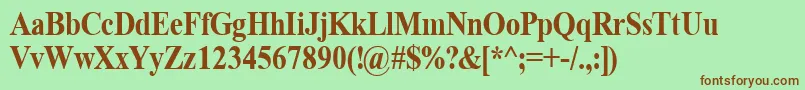 TimeRoman90b Font – Brown Fonts on Green Background