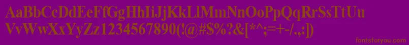 TimeRoman90b Font – Brown Fonts on Purple Background