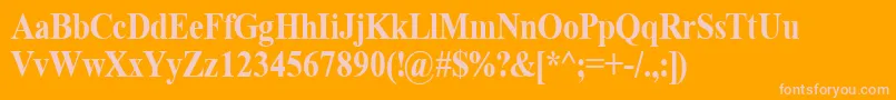 TimeRoman90b-Schriftart – Rosa Schriften auf orangefarbenem Hintergrund