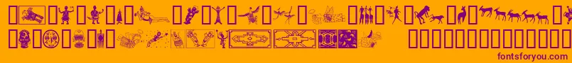 Africa-fontti – violetit fontit oranssilla taustalla