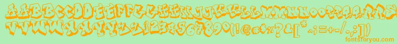 FromStreetArt Font – Orange Fonts on Green Background