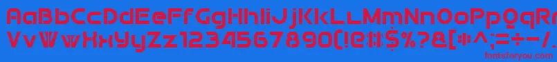 DoubleForce7 Font – Red Fonts on Blue Background