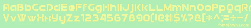 DoubleForce7 Font – Yellow Fonts on Green Background