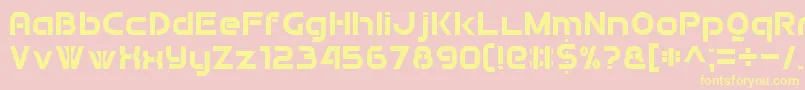 DoubleForce7 Font – Yellow Fonts on Pink Background