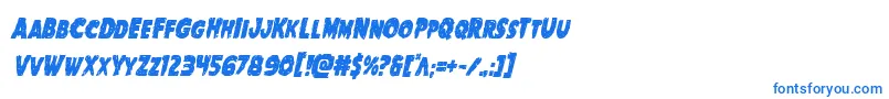 フォントGoblincreekcondital – 白い背景に青い文字