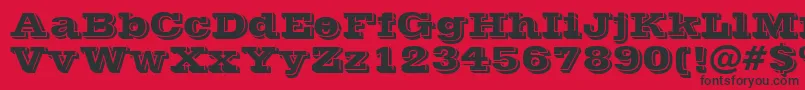 Vinera3D Font – Black Fonts on Red Background