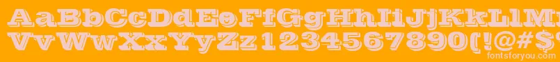Vinera3D Font – Pink Fonts on Orange Background