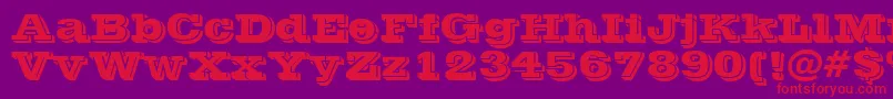 フォントVinera3D – 紫の背景に赤い文字