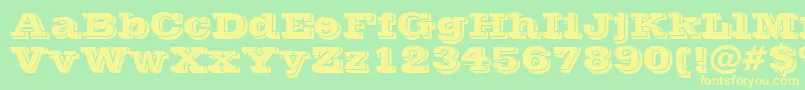 Vinera3D Font – Yellow Fonts on Green Background