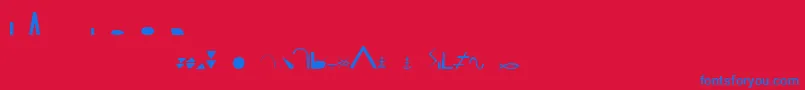 EsriNimaDncLn Font – Blue Fonts on Red Background