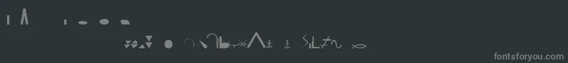 EsriNimaDncLn-fontti – harmaat kirjasimet mustalla taustalla