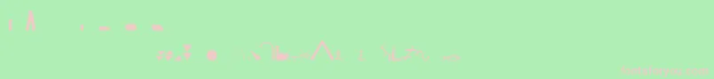 フォントEsriNimaDncLn – 緑の背景にピンクのフォント