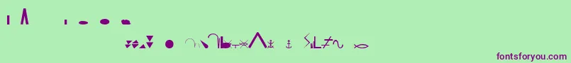 EsriNimaDncLn Font – Purple Fonts on Green Background