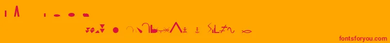 EsriNimaDncLn Font – Red Fonts on Orange Background