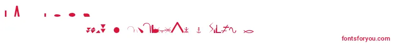 フォントEsriNimaDncLn – 白い背景に赤い文字