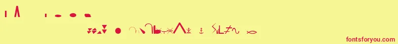 フォントEsriNimaDncLn – 赤い文字の黄色い背景
