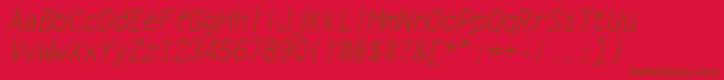 LetterGothicРљСѓСЂСЃРёРІ-fontti – ruskeat fontit punaisella taustalla