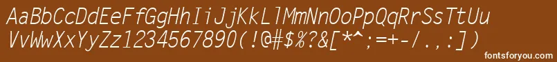 LetterGothicРљСѓСЂСЃРёРІ-Schriftart – Weiße Schriften auf braunem Hintergrund