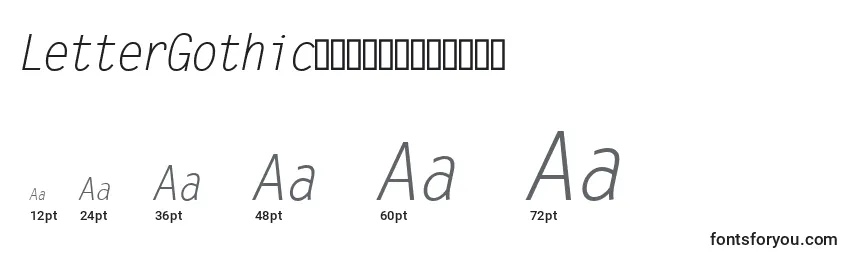 Größen der Schriftart LetterGothicРљСѓСЂСЃРёРІ