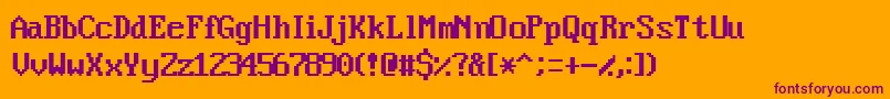 Videossk Font – Purple Fonts on Orange Background