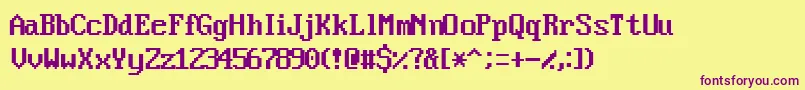 Fonte Videossk – fontes roxas em um fundo amarelo