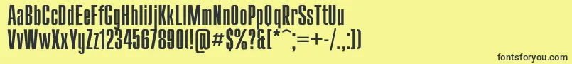 CompactRegular-fontti – mustat fontit keltaisella taustalla
