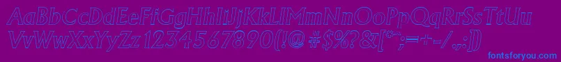More about AdelonoutlineMediumItalic Font AdelonoutlineMediumItalic Font – Blue Fonts on Purple Background