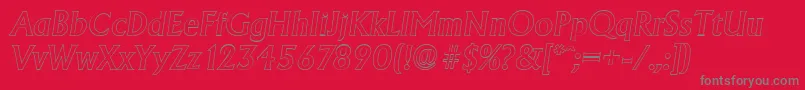 AdelonoutlineMediumItalic Font – Gray Fonts on Red Background