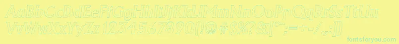 fuente AdelonoutlineMediumItalic – Fuentes Verdes Sobre Fondo Amarillo