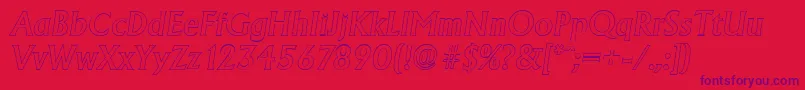 AdelonoutlineMediumItalic Font – Purple Fonts on Red Background