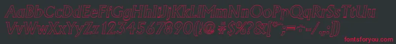 AdelonoutlineMediumItalic Font – Red Fonts on Black Background