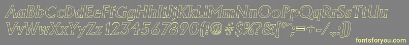 Czcionka AdelonoutlineMediumItalic – żółte czcionki na szarym tle