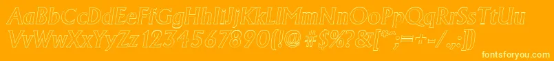 fuente AdelonoutlineMediumItalic – Fuentes Amarillas Sobre Fondo Naranja