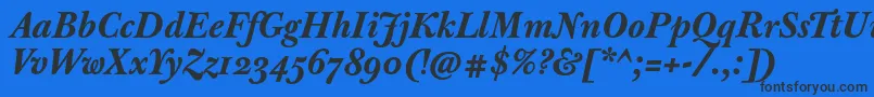 Шрифт JbaskervilletextBolditalic – чёрные шрифты на синем фоне