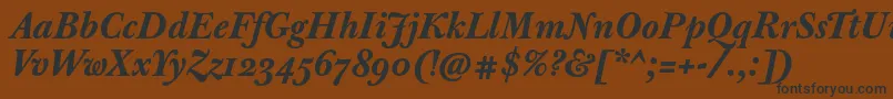 Шрифт JbaskervilletextBolditalic – чёрные шрифты на коричневом фоне