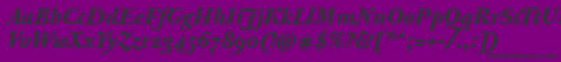 Fonte JbaskervilletextBolditalic – fontes pretas em um fundo violeta