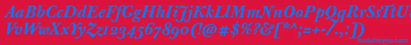 JbaskervilletextBolditalic Font – Blue Fonts on Red Background