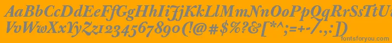 JbaskervilletextBolditalic Font – Gray Fonts on Orange Background