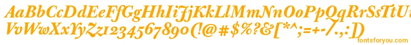 JbaskervilletextBolditalic-fontti – oranssit fontit valkoisella taustalla